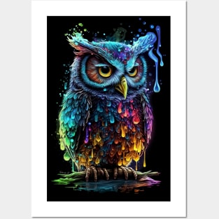 Colorful melting Owl T-Shirt Posters and Art